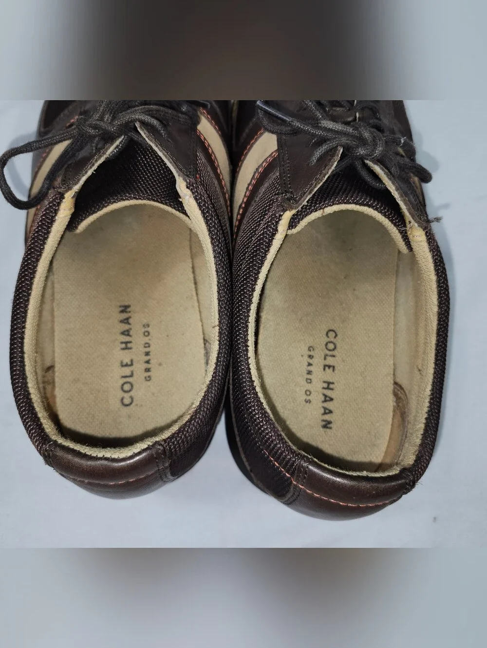 Cole Haan Men's 10 M Dark Brown and Tan Athletic Lace-Up Sneakers